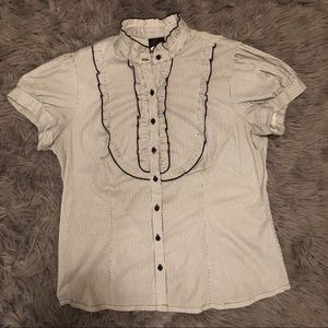 Torrid black and white stripped blouse